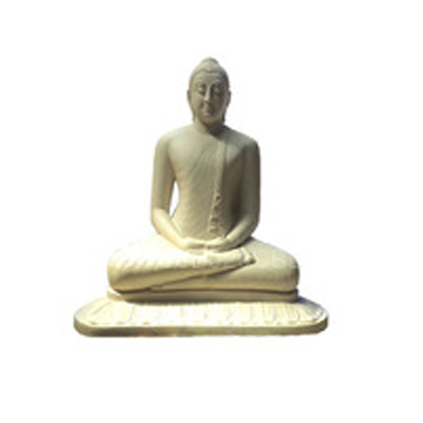 Buddha statue/ Color: white Materials: stone (Size: Approx. 23cm x 19 cm)