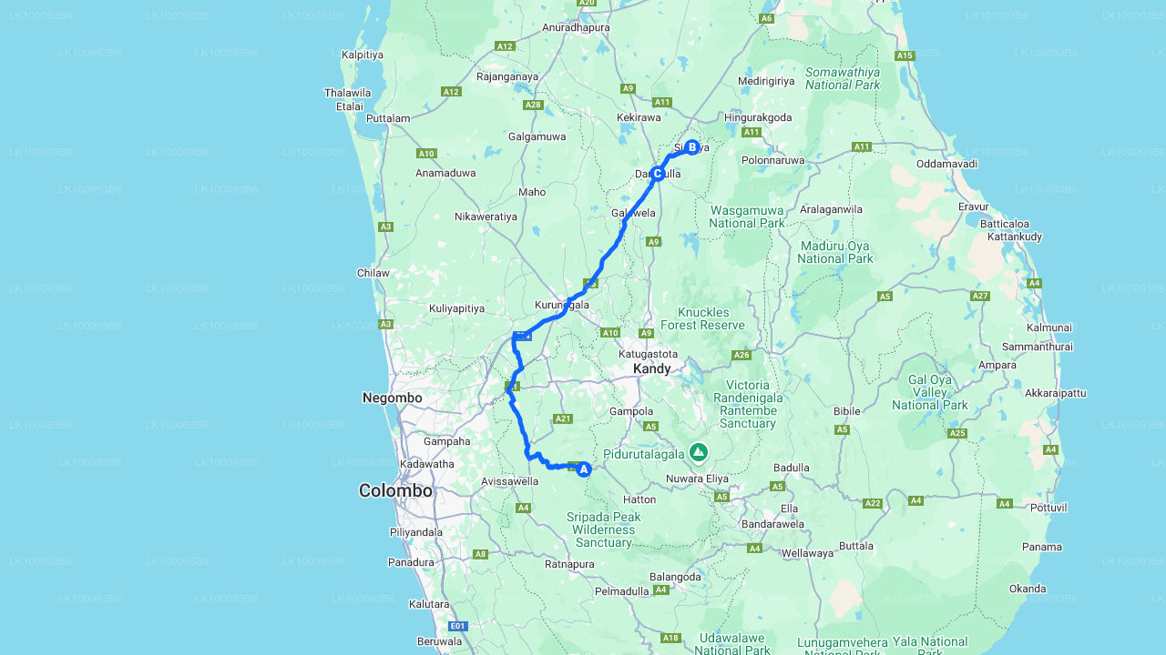 Sigiriya and Dambulla from Kitulgala