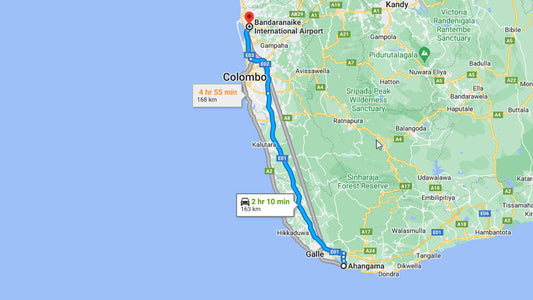 النقل الخاص بالمدينة من مدينة أهانجاما إلى مطار كولومبو (CMB)
