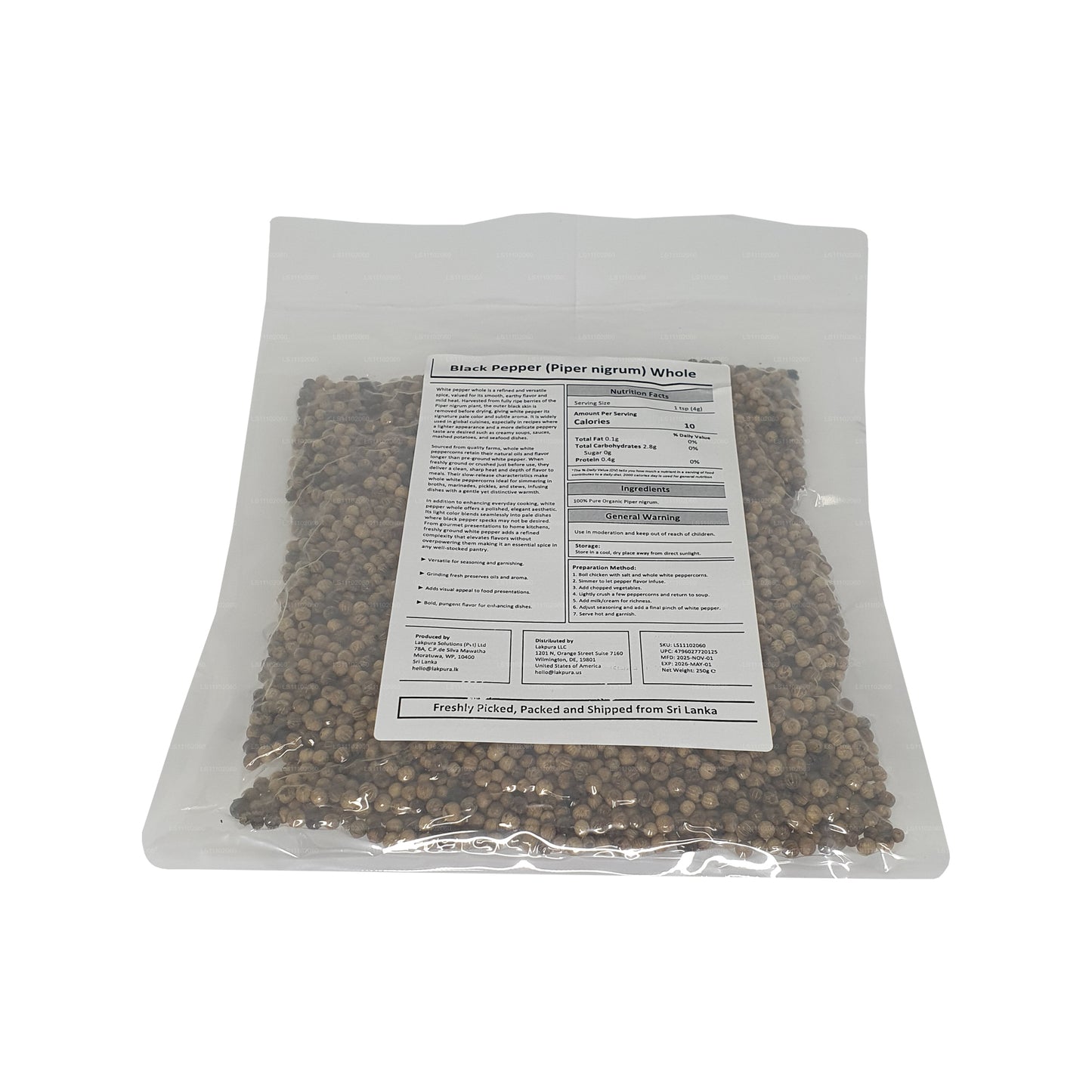 Lakpura White Pepper Whole