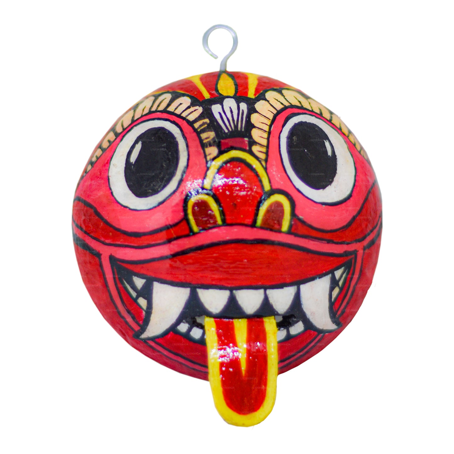 Sri Lankan Traditional Raksha Masks (Mayura, Maru, Agni, Naga) Painted Over Coconut Shells (Pack of 4)