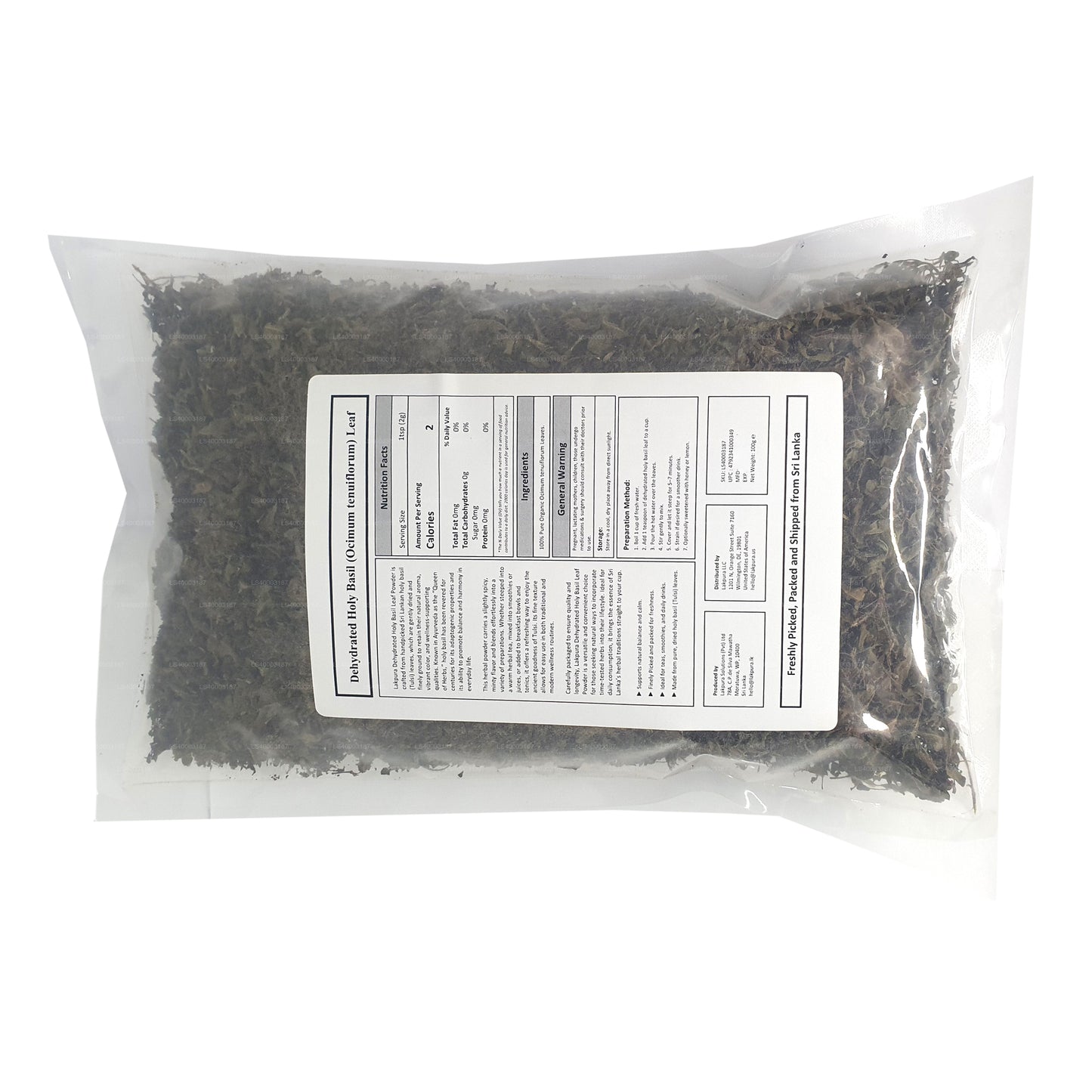 Lakpura Dehydrated Holy Basil Tulsi Leaves