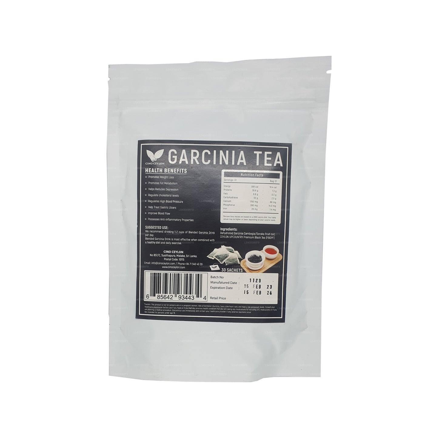 شاي سينو سيلان غارسينيا (30 كيس شاي)