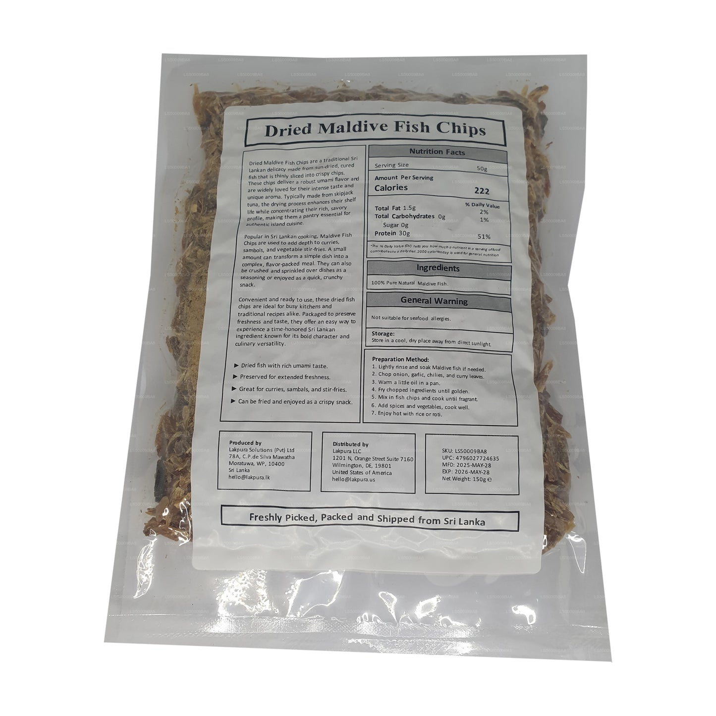 Lakpura Maldive Fish Chips Pack