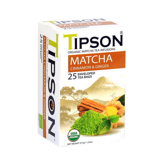 Tipson Organic Matcha Cinnamon & Ginger (37.5g) 25 Tea Bags