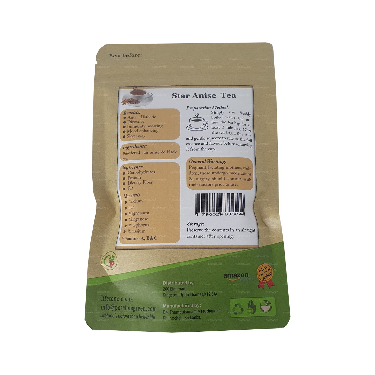 Lifetone Star Anise Tea (40g) 20 Tea Bags