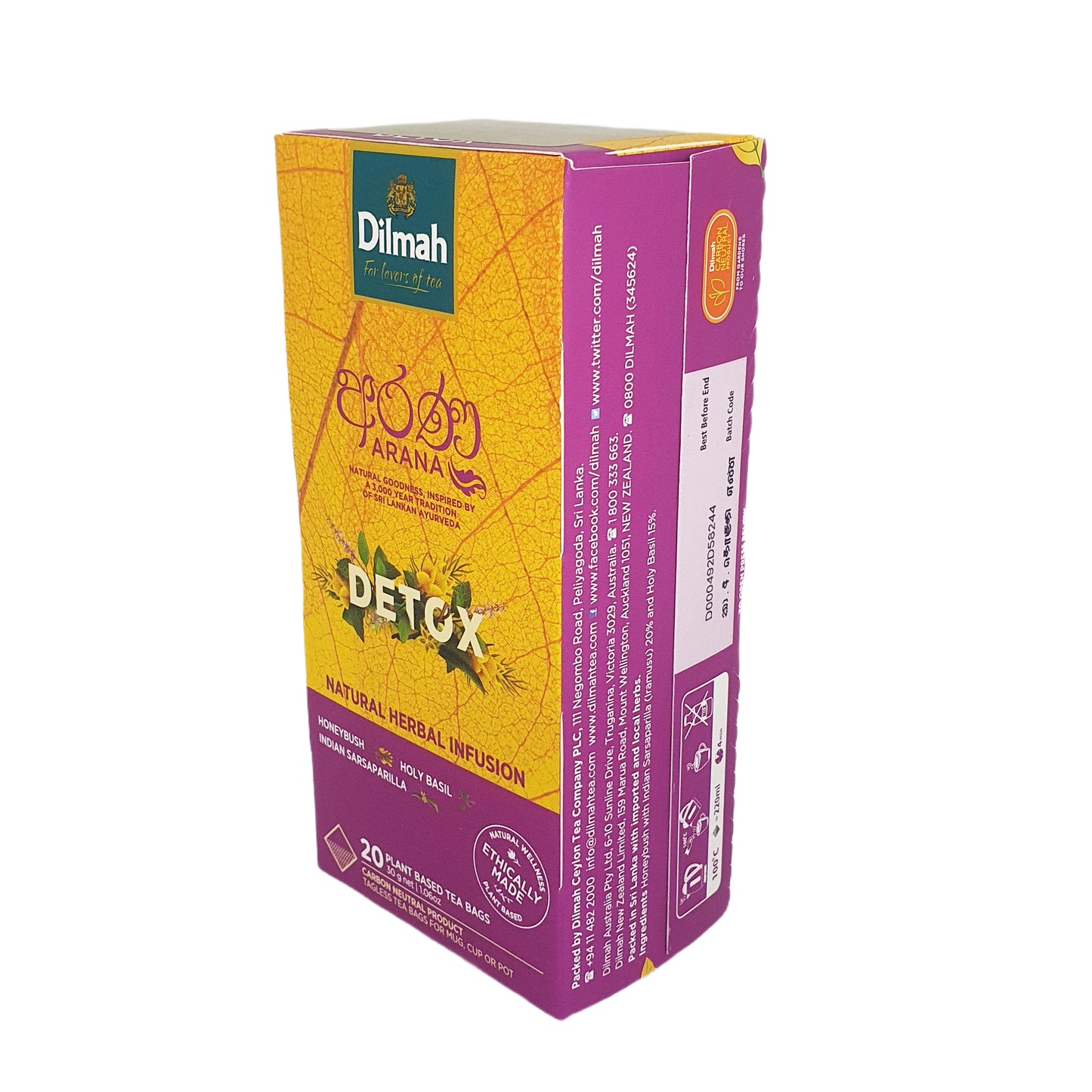 Dilmah Arana Detox Natural Herbal Infusion (20 Tagless Tea Bags)