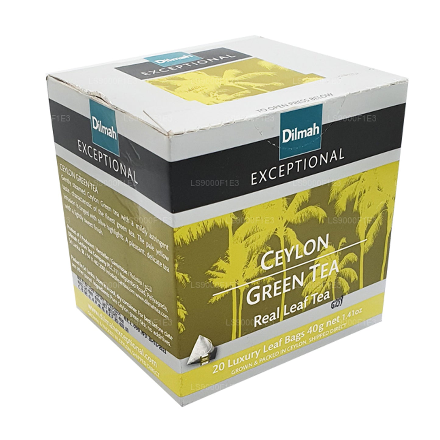 Thé vert de Ceylan Dilmah Exceptional (40 g) 20 sachets de thé
