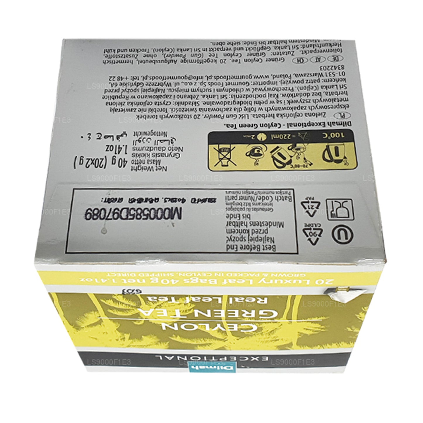 Thé vert de Ceylan Dilmah Exceptional (40 g) 20 sachets de thé