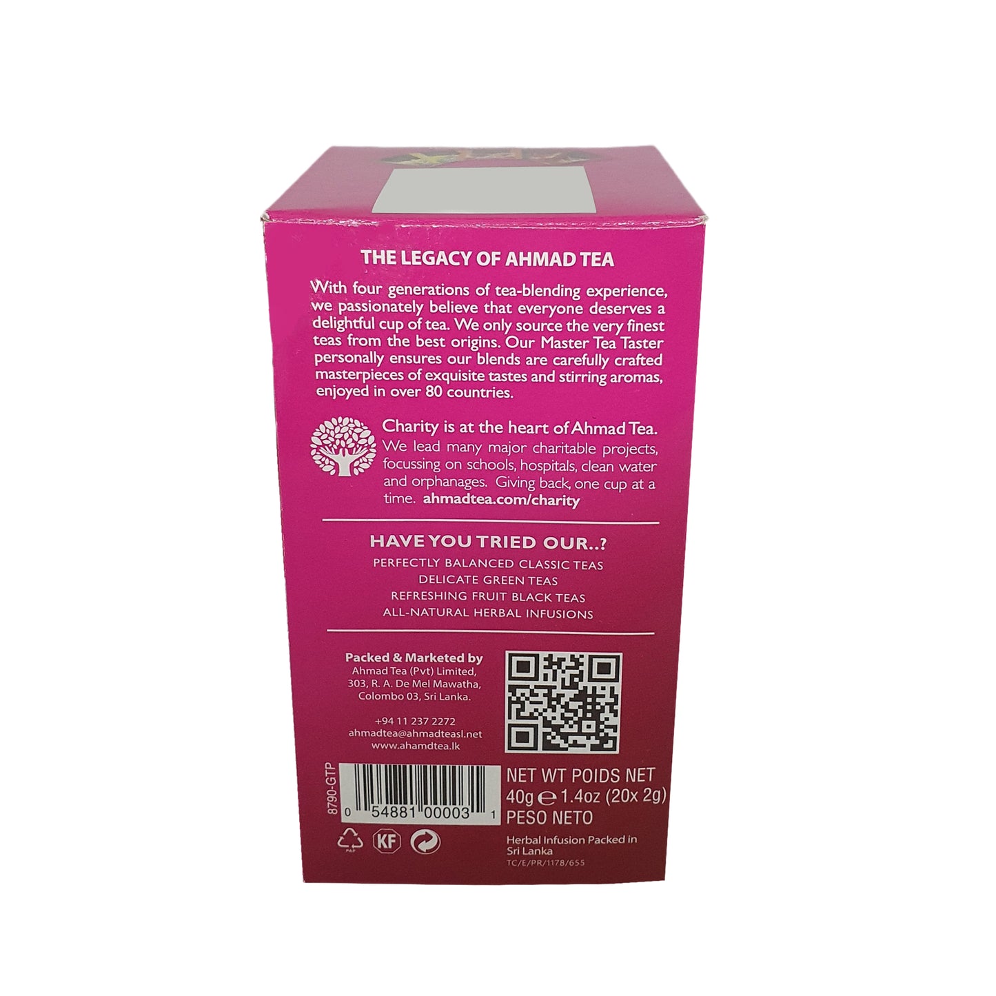 Ahmad Tea Rosehip with Hibiscus and Cherry Tea (40g) 20 Foil Tea Bags