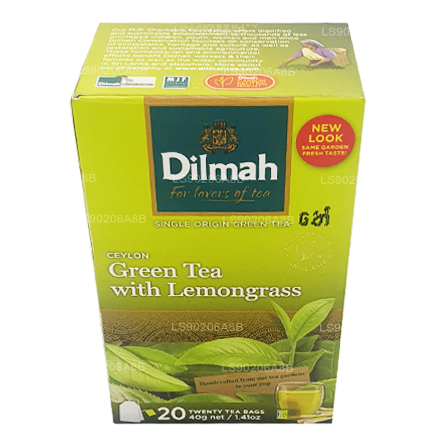 Dilmah Pure Ceylon Green Tea with Lemongrass Tea (40g) 20 Tea Bags
