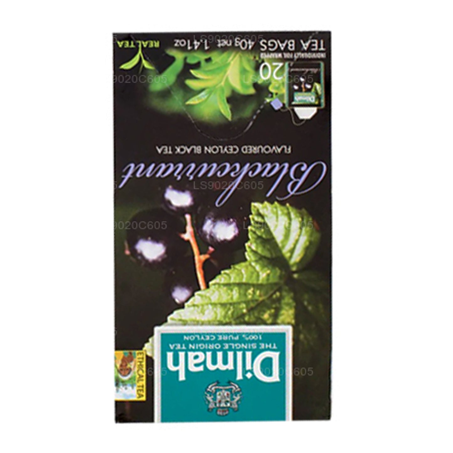 Thé aromatisé au cassis Dilmah (40g) 20 sachets de thé