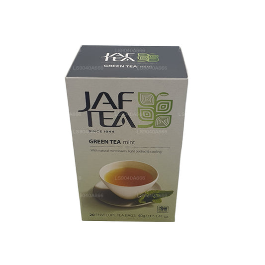 أكياس شاي مغلفة برقائق النعناع من مجموعة Jaf Tea Pure Green Collection (40 جم)