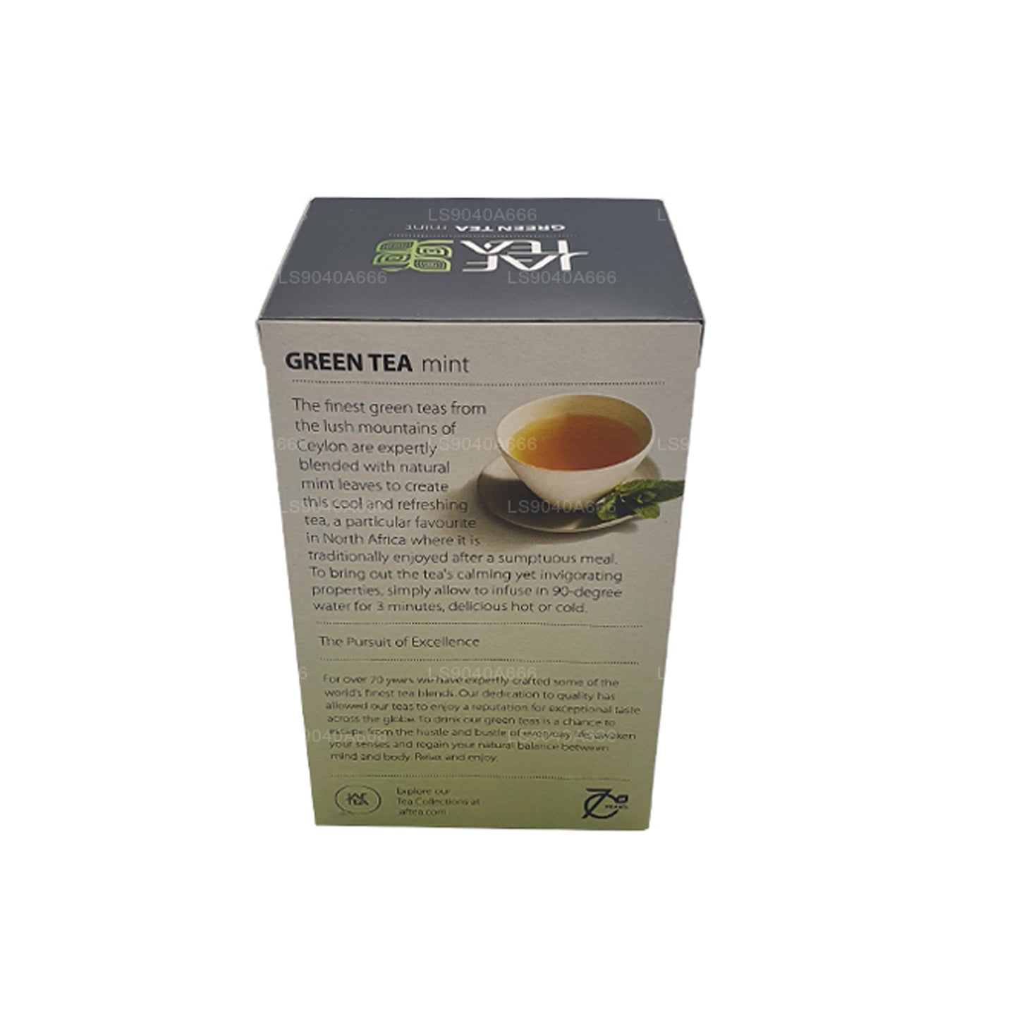 أكياس شاي مغلفة برقائق النعناع من مجموعة Jaf Tea Pure Green Collection (40 جم)