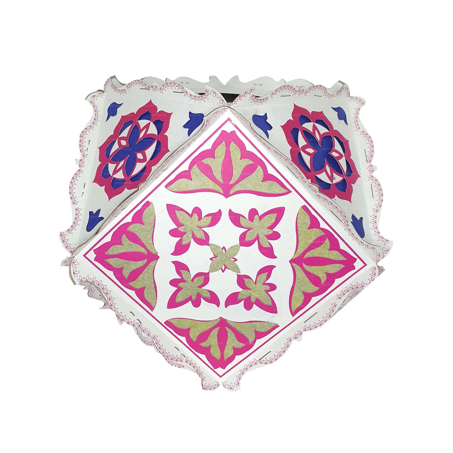 Lakpura Cardboard Vesak Lanterns (Atapattam Koodu) 3Pcs Pack