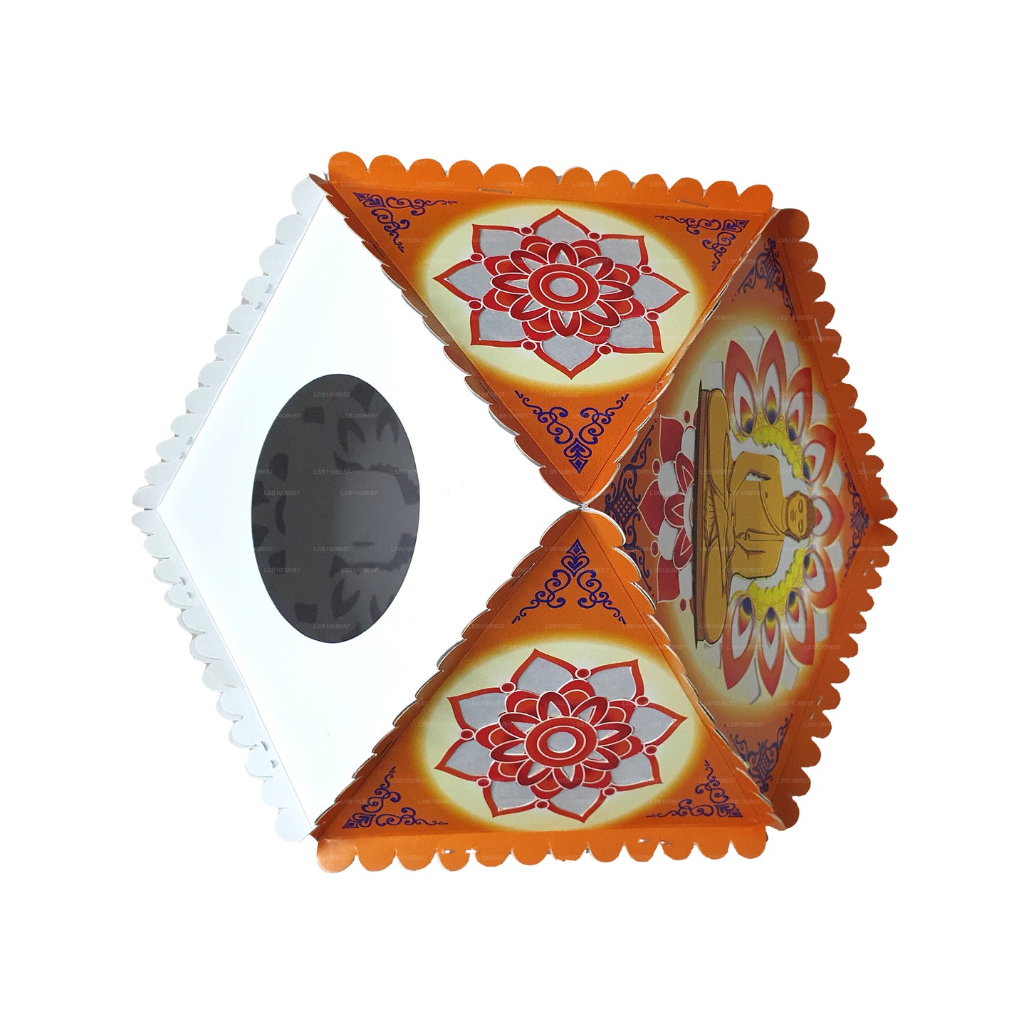 Lakpura Cardboard Vesak Lanterns (Atapattam Koodu) 3Pcs Pack