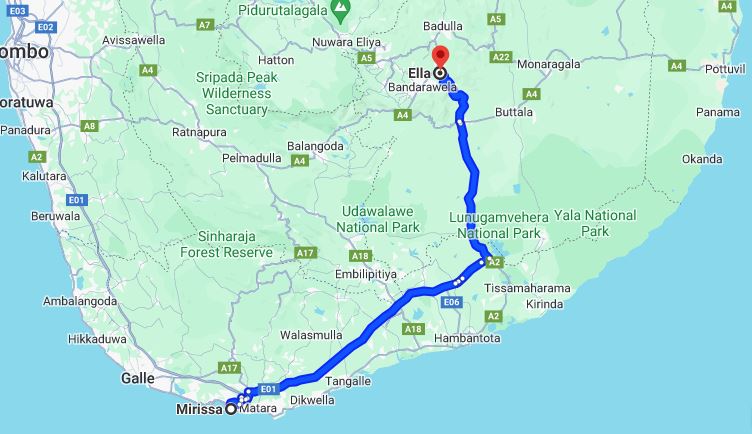 النقل الخاص من مدينة ميريسا إلى مدينة إيلا